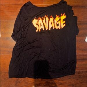 Black 'Savage' Graphic T-Shirt